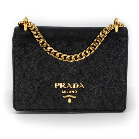 prada black bag gold chain|prada shoulder bag price.